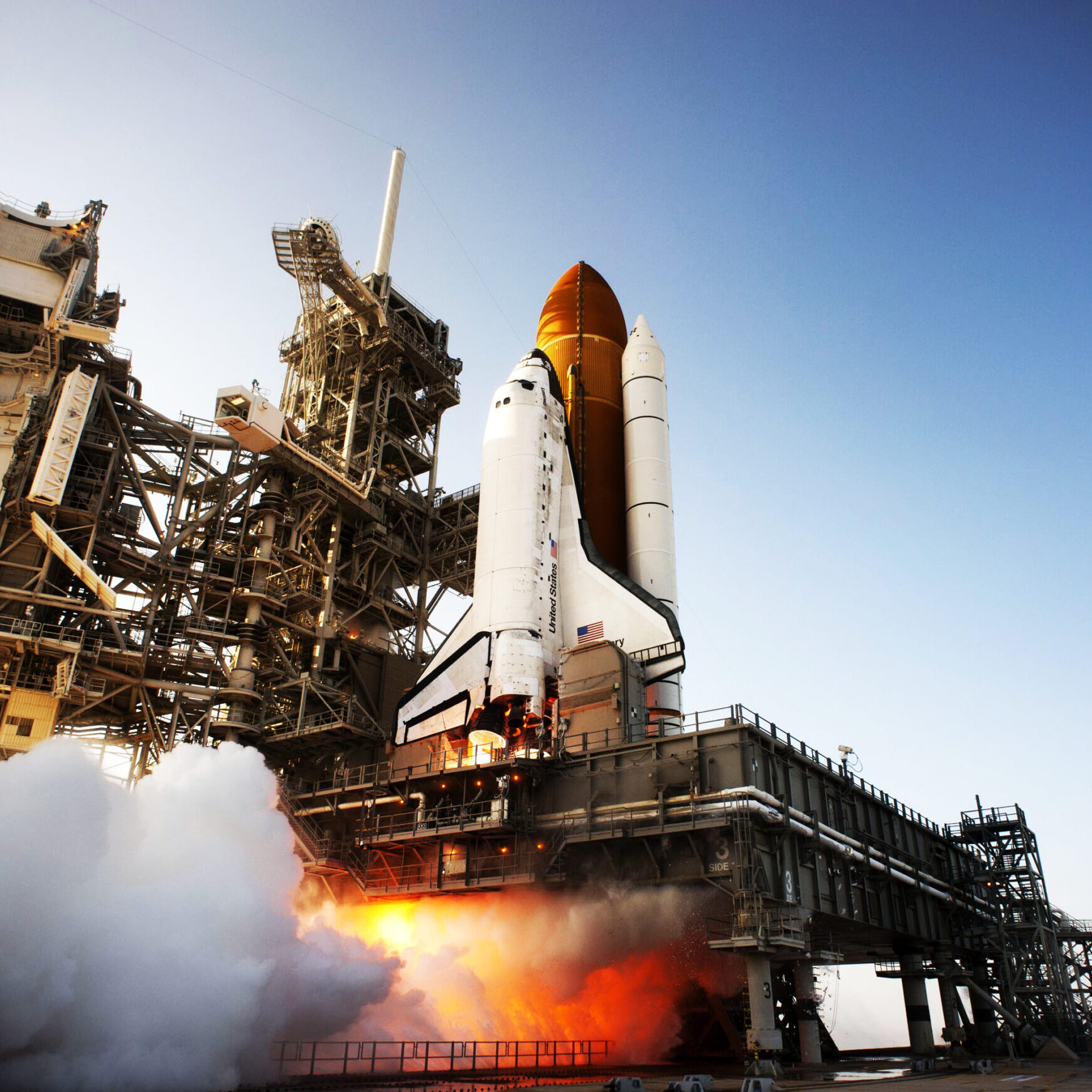 Discovery lifts off from Launch Pad 39A at NASA's Kennedy Space Center in Florida beginning its final flight, the STS-133 mission, to the International Space Station, Feb 24. Original from NASA . Digitally enhanced by rawpixel.